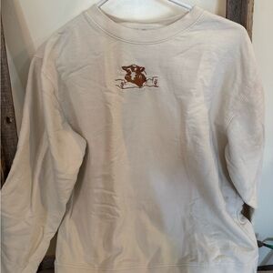 Cream Sweatshirt with Brown Graphic